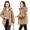 Women's Winter Warm Puffy Jacket Solid Color Hooded Snow Warm Plus Size Coat