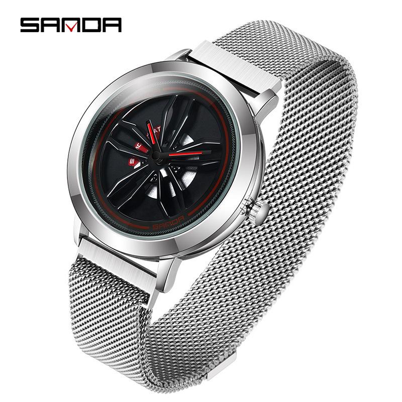 Sanda Men s Korean-Style Fashion Watch with Milanese Mesh Band - Waterproof Quartz