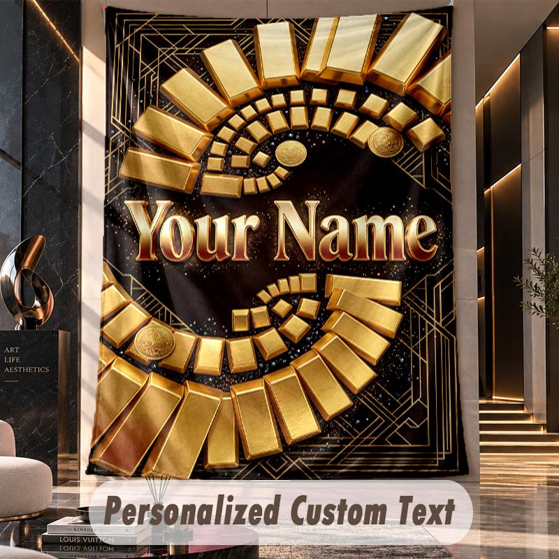 Art Deco (37) Theme Custom Tapestry Personalized Custom Name Text Wall Hanging Tapestry Home Decor Background Cloth