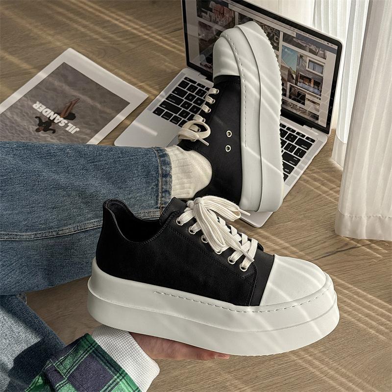 Men's shoes 2025 spring new inner heightening board shoes casual versatile trendy shoes big head canvas shoes 18454-J