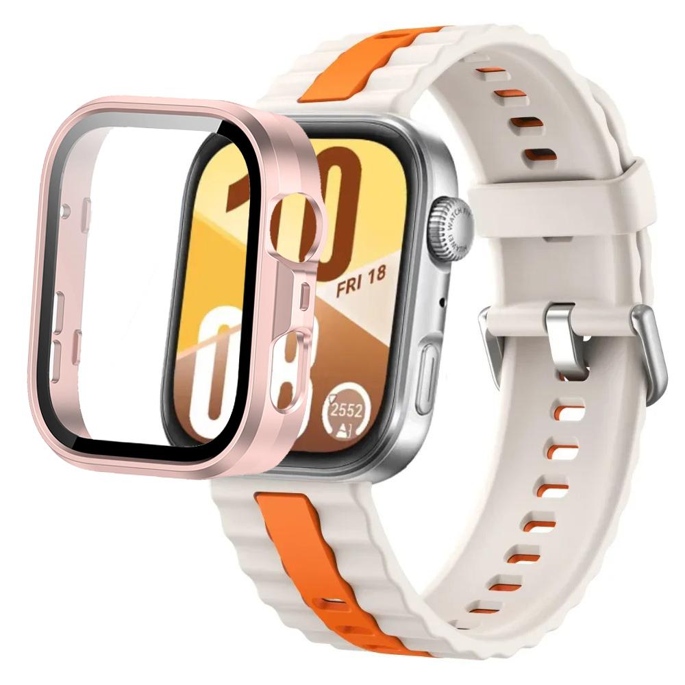 Silikonarmband+PC-Hülle für Huawei Watch Fit 4/Fit 4 Pro Intelligentes Armbandteile für Huawei Watch Fit 3 Uhr Schutzhülle