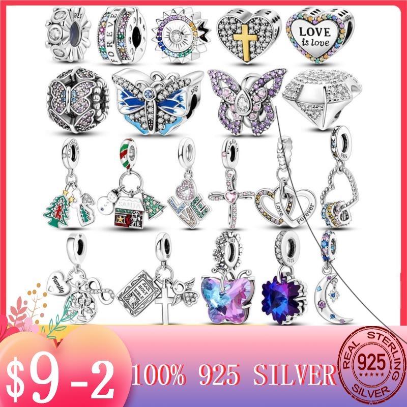 Copper Heart Butterfly Cz Infinite Dog Paw Flamingo Charms Beads Fit Original Women Bracelets Bangle Copper Jewelry