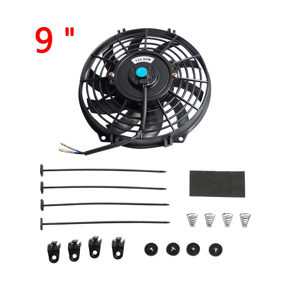 Univerzální 7/9/10/12/14 palcový 12V 80W 2100RPM Sada chladiče chladiče klimatizace do auta