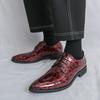 Men Derbys Oxford Leopard Print Personality Nightclub Leather Business Shoes Men's Tuxedo Wedding Dance Shoes Red Green Plus Size