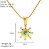 Acciaio al Titanio Turchese Occhio Maligno Collana Ciondolo Femminile Occhio del Demone Collana