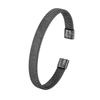 Punk Rock Locomotive Men Vintage Black Bangle Stainless Steel Cuban Cuff Bracelets Hand Wristband Accessories