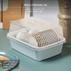 2Tier Dish Drying Rack with Particleproof Cover, Kitchen Utensil Organizer Green
