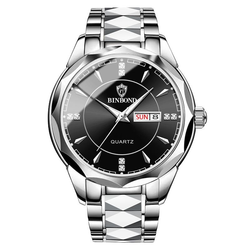 Watch Stainless steel business double calendar waterproof men's watch local tyrant gold watch