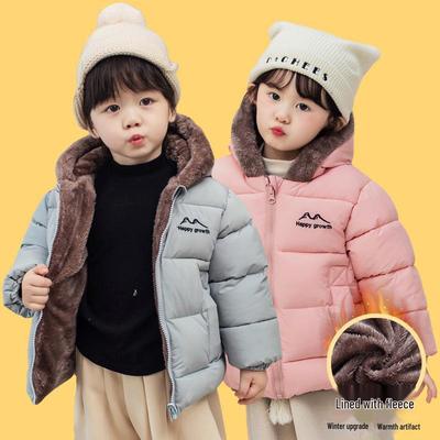 878 Chaqueta Reversible de Forro Polar de Invierno para Niños y Niñas - Abrigo de Algodón Cálido Mediano a Grande