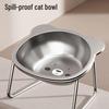 Stainless Steel Pet Bowl with Elevated Rack for Cats & Dogs - Anti-Neck Strain Design
