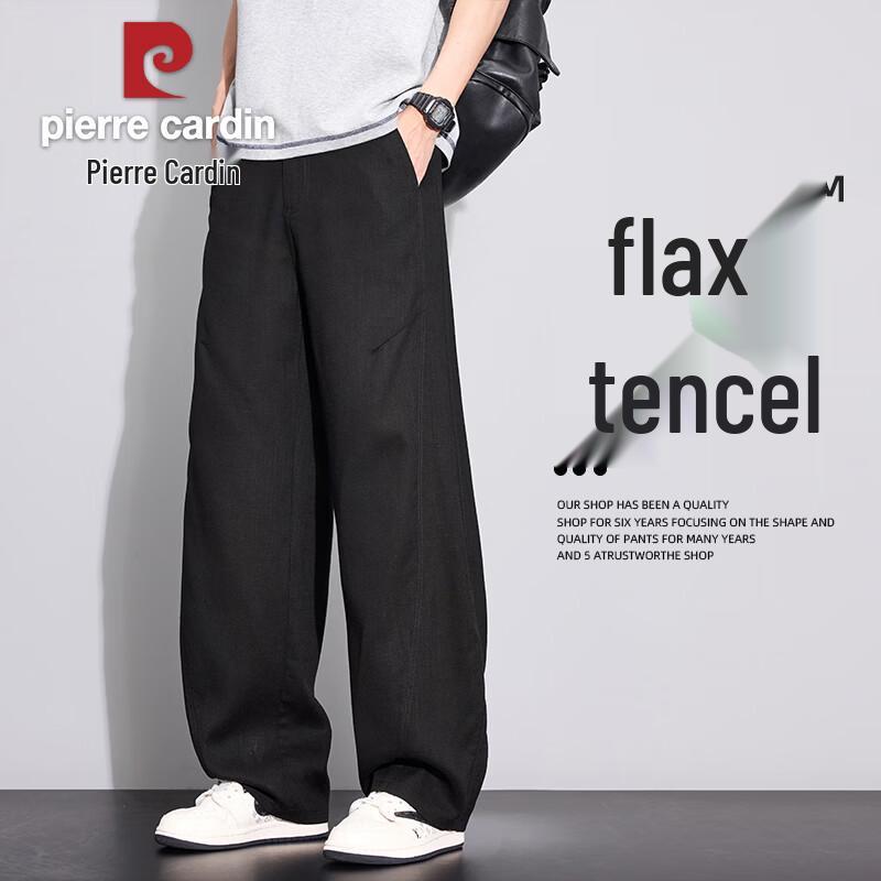 Pierre Cardin Men s Linen Tencel Straight-Leg Casual Pants S