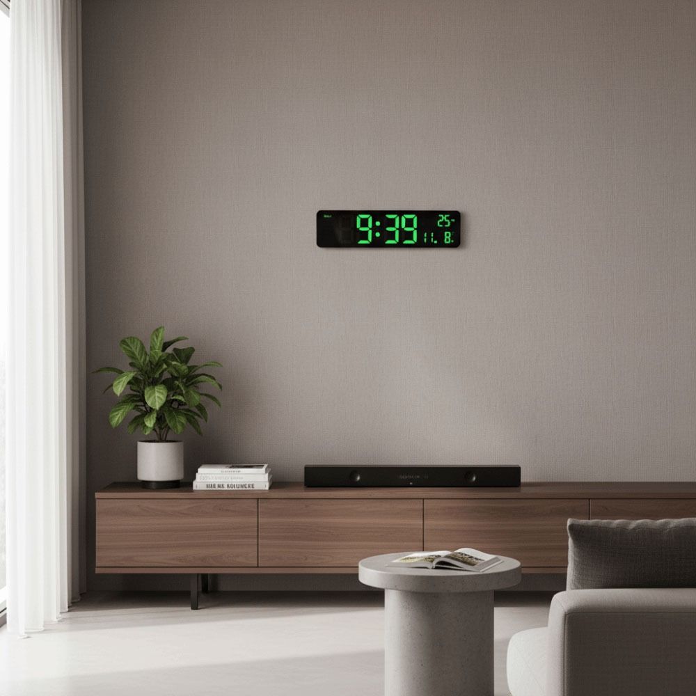 Temperature Display LED Digital Alarm Clock Week Display Electronic Table Clock Study Room
