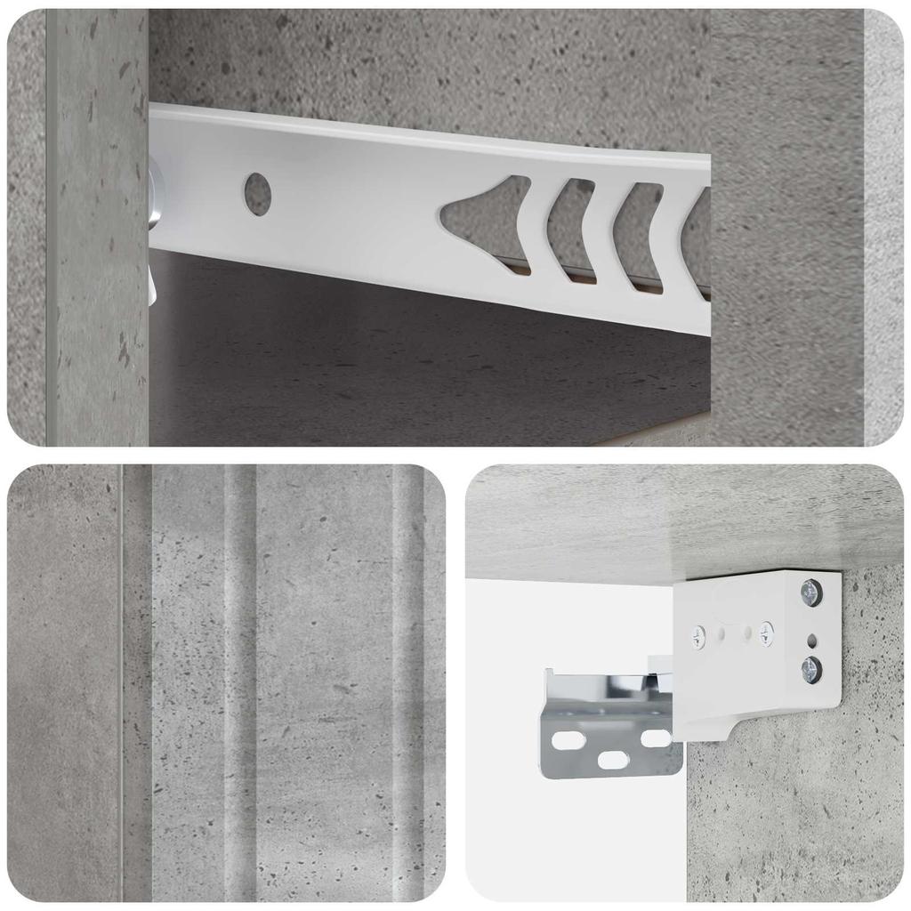 Wall Mounted Nightstand Concrete Grey 33 x 34.5 x 24 cm