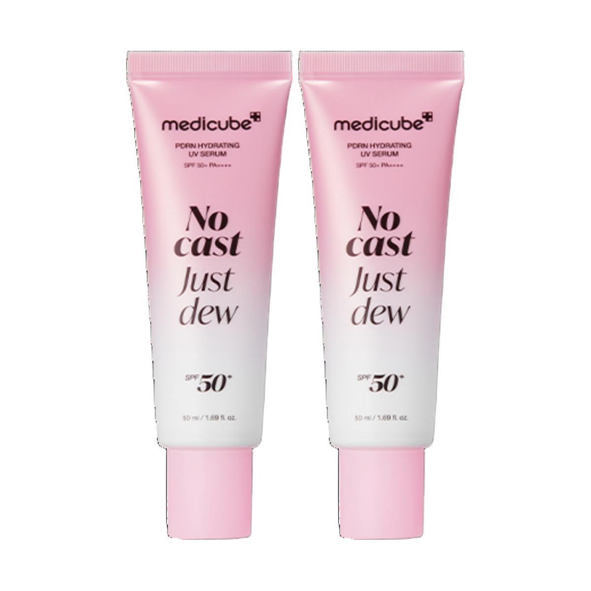 Medicube PDRN Hydrating Sun Serum, SPF 50+ PA++++, Lightweight Glow Sunscreen, 50ml (2-Pack)