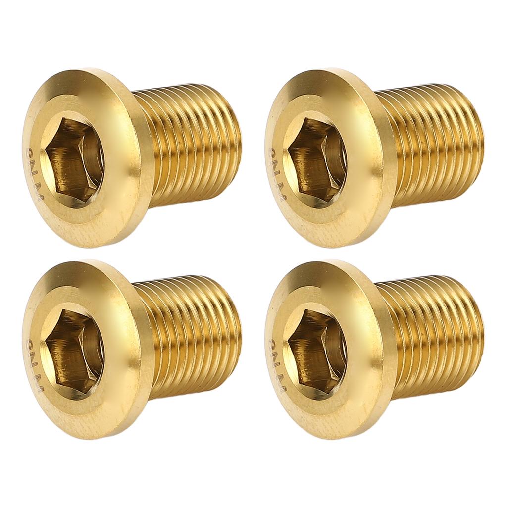 4pcs Bike Chainring Screw Gold Metal CNC Processed Anti Loosening Road Bike Chainwheel Screw for