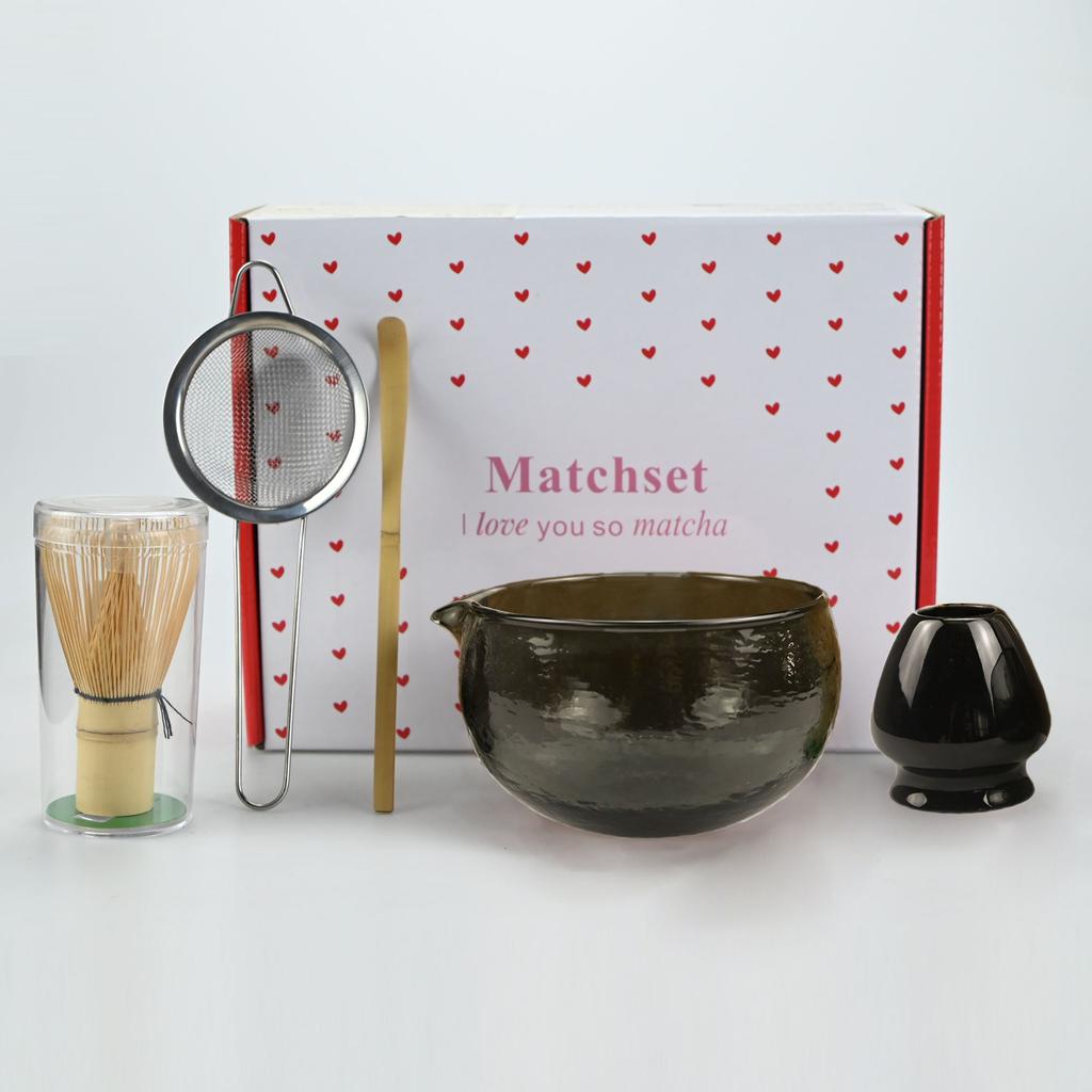 1PC/5PCS/Set Matcha Glass Bowl , Spoon, Tea Whisk, Sieve Mesh, Perfect Gift For Ceremony, Traditional Decoration