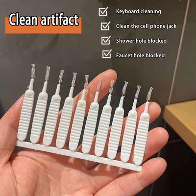 10 tk/komplekt dušipea puhastushari valge väike hari ummistusvastane nailonist poorivahe puhas hari telefoni augu jaoks köögis vannitoas