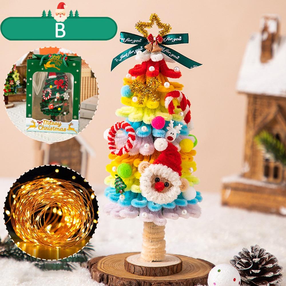 Ins 3D Xmas Tree DIY Set Handmade DIY 3d Xmas Tree Toy Parents- Campaign Christmas Party Decor Xmas Tree Set