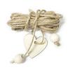 Vase Love Heart Decoration Rope Handmade Wood Bead Jute Rope with Love Heart Sign Crafts Gift Wrapping Packing Decorative Rope
