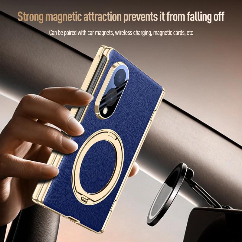 For Samsung ZFold8 Cases Magnetic Rotation Stand Glass Film Case for Samsung Galaxy Z Fold 8 Wide Fold8 Wireless Charging Cover