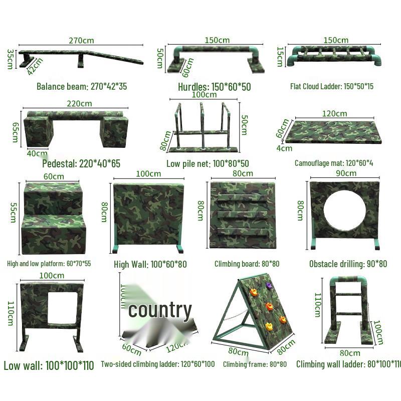 Children's Outdoor Military Obstacle Course & Parkour Equipment