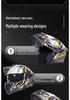 Unisex Full Face Flip-Up Motorcycle Helmet with LED Taillight, All-Season, 3C/DOT Certified