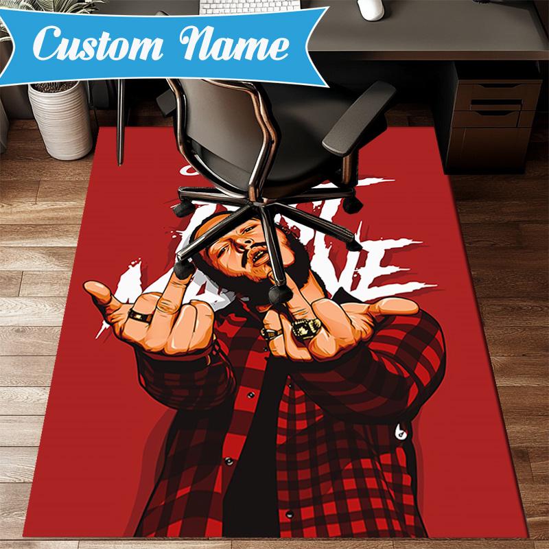 Custom Name Musician's Post Malone Rug Game Carpet, Floor Mat for Bedroom Living Room Entryway Rug, Home Decor Idea Gift for Christmas Birthday