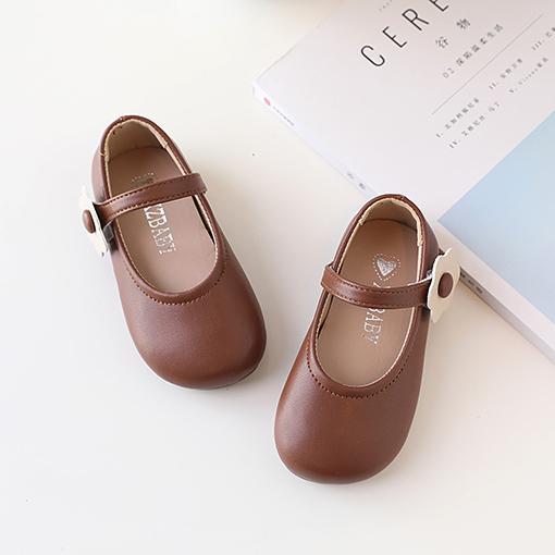 Fashion 2024 New Girls White Leather Shoes Children Flat White Shoes Girls Flower Girl School Dress Shoes Toddler Girl Footwear