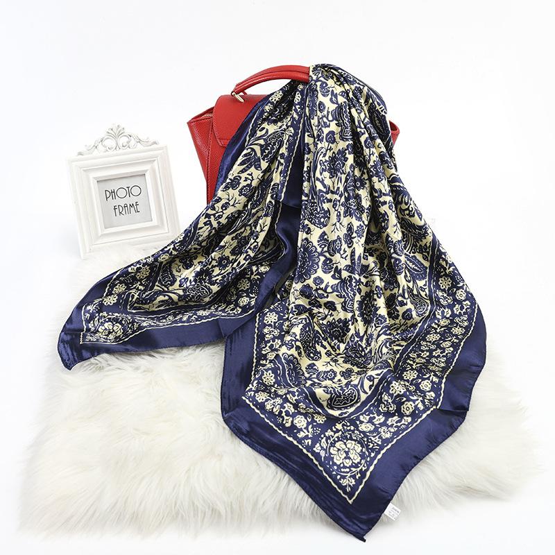 Hangzhou Silk 90 Square Scarves Silk Scarves Women Travel With Shirts Spring And Autumn Versatile Small Shawls
