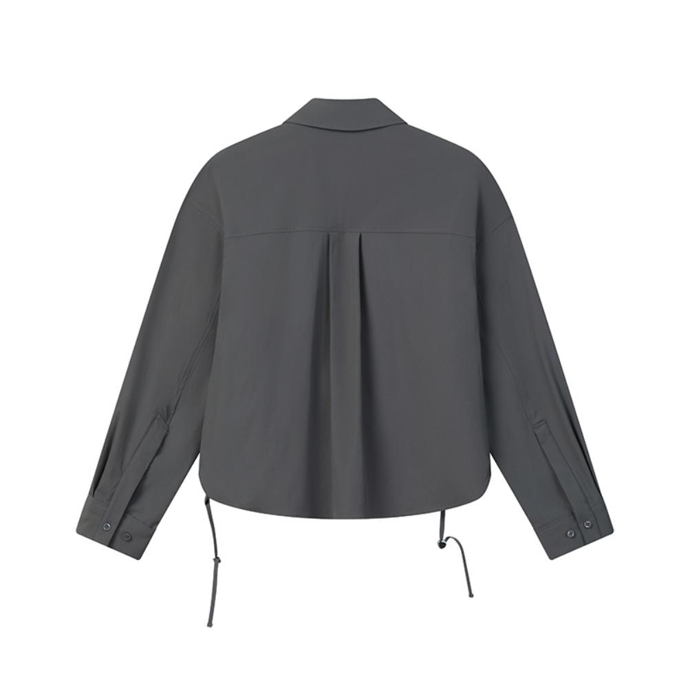 Fila White Fashion Simple Classic Retro Casual Relaxed Versatile Comfortable Short Loose Woven Jacket Women jackets Sky-Gray F11W623711FGY