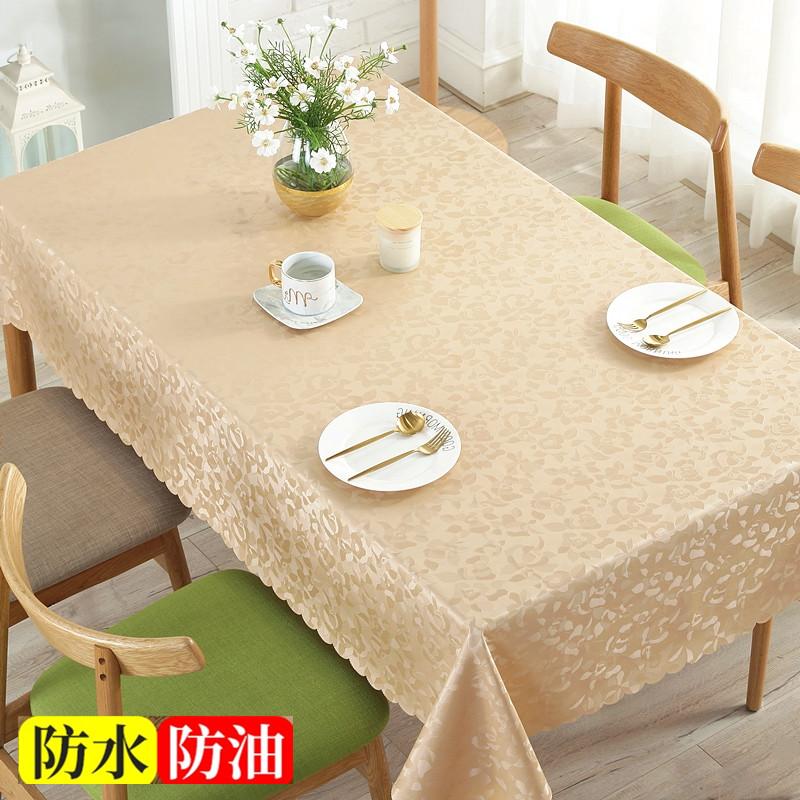 Runde Tischdecke aus Kunststoffspitze, dicke, mehrfarbig bedruckte Tischdecke, wasserdicht, ölbeständig, waschbar