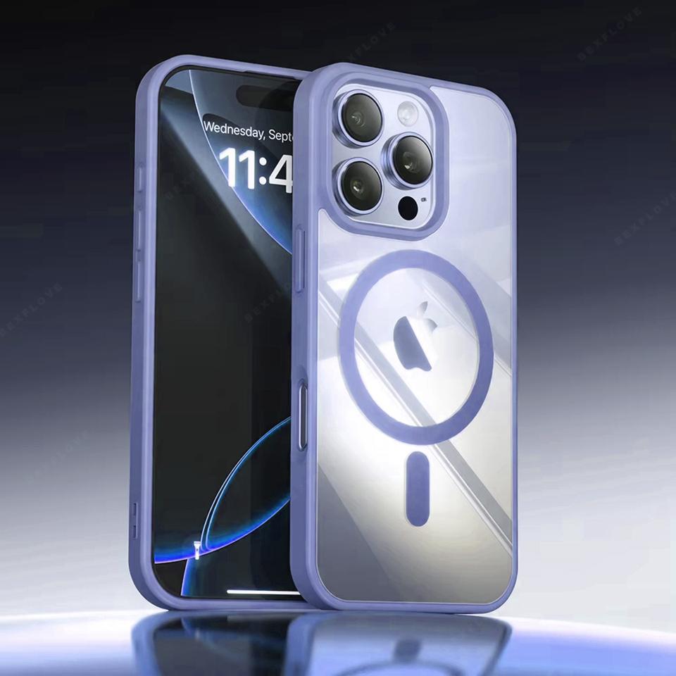 Magnetic Clear Phone Case for iPhone 16E 14 15 16 Plus 11 12 13 Pro Max X XR XS MAX 12 13 Mini Magsafe Charging Shockproof Cover