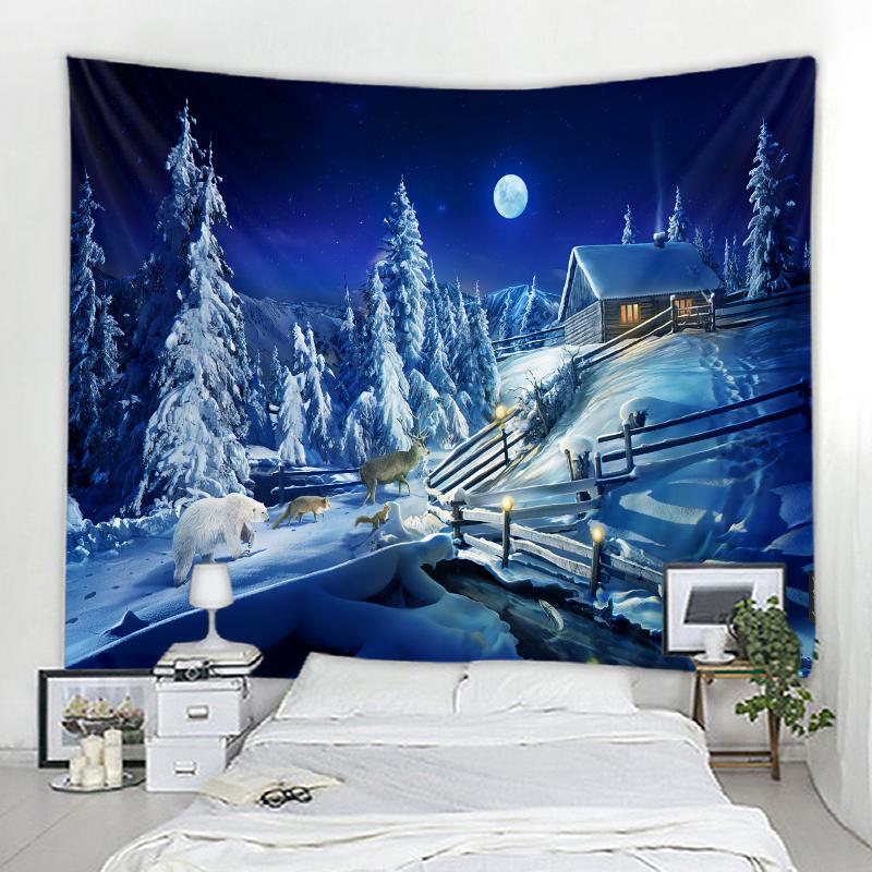 Arazzo Decorativo Fiocco di Neve Natalizio Arazzo Sfondo Atmosfera Natalizia Arazzo Sfondo Casa Natalizio