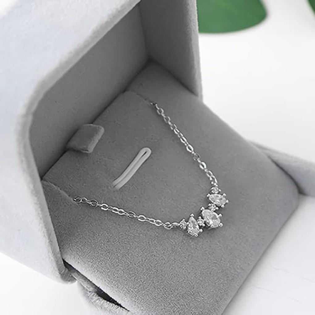 Women's 925 Silver Side-by-Side Cubic Layered Necklace