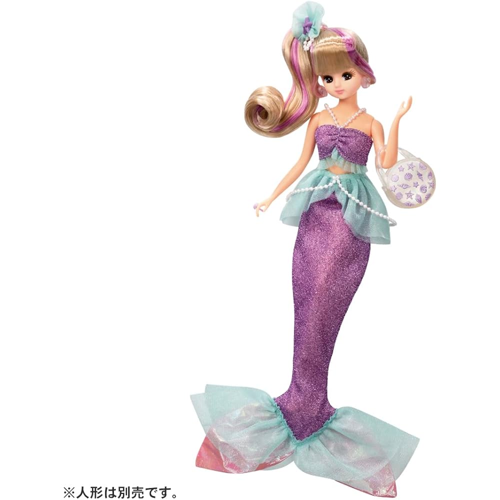 Takara Tomy Licca Mermaid Vacation Dress Set for Dress-Up Play Toys Ages 3 and Up
