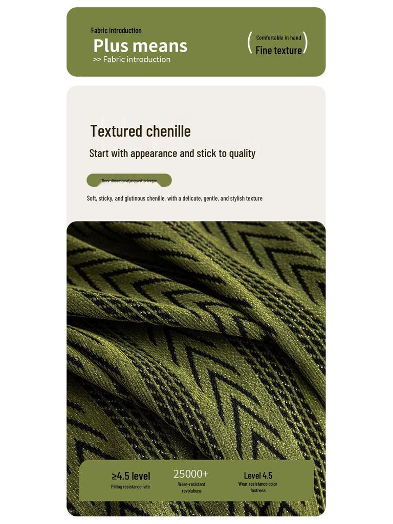 Chenille Cat-Scratch Resistant Sofa Throw - All-Season, High-End Feel, Fully Wrapped, Dirt-Resistant Blanket Cover