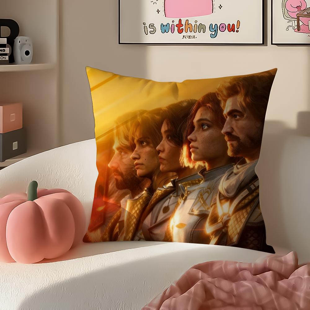 SciFi-Spiel CClair Obscur Expedition 33 Kissenbezug Kissenhülle Kurzer Plüsch Verdeckter Reißverschluss Raum Sofa Kissenbezug
