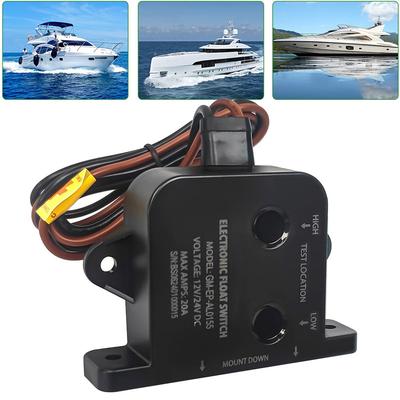 Automatic Water Level Sensor Bilge Float Switch Built-in Delay Function Flame-retardant ABS Material IP67 Waterproof Grade