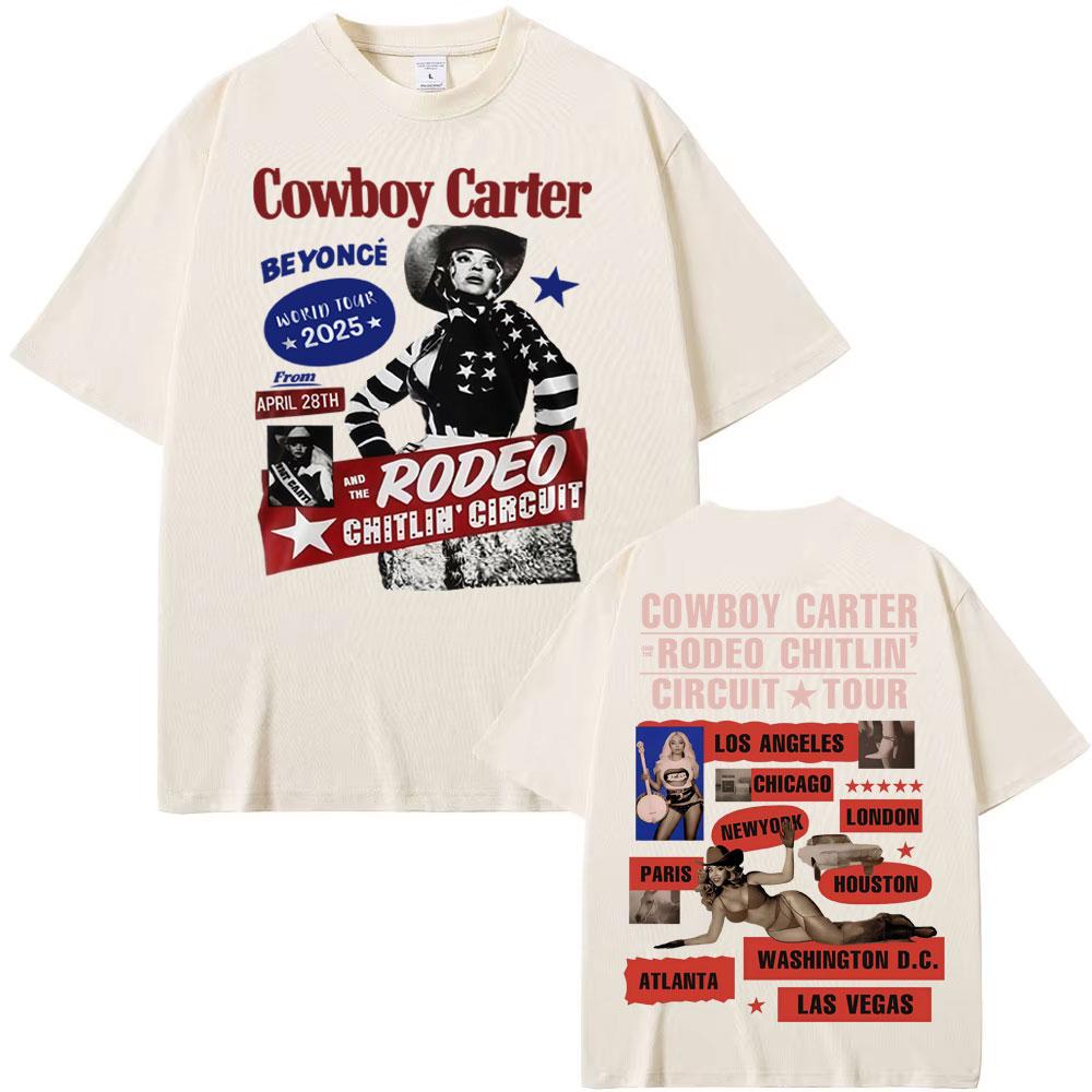 Beyonce Cowboy Carter Tour 2025 T Shirts Men Women Fashion Trending Streetwear Girl T Shirt Summer Pop Tops Short Sleeve T-shirt