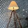 Large Natural Teak Wood Tripod Lamp - Industrial Designer Studio Floor Lamp, Adjustable Lighting Fixture Home Decor Collectible