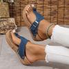 Fashion Summer Clip Toe Wedges Sandals Shoes for Women 2025 Summer Platform Flip Flops Woman Fashion Buckle Thick Bottom Beach Slippers