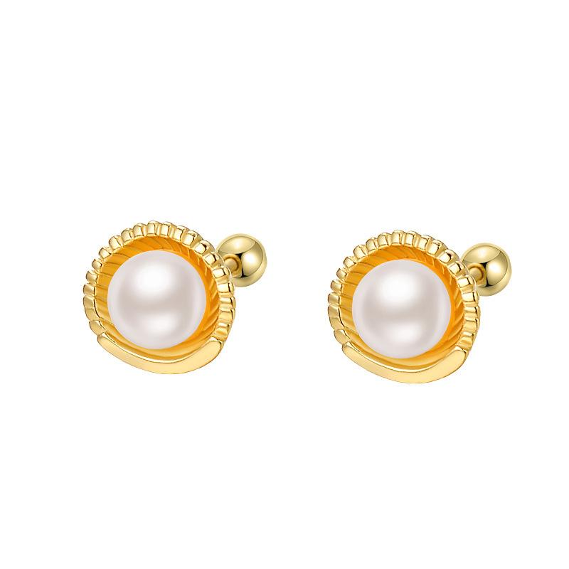 

Милые серьги-гвоздики в форме ракушки с жемчугом, маленькие серьги-гвоздики в форме ушной косточки для женщин