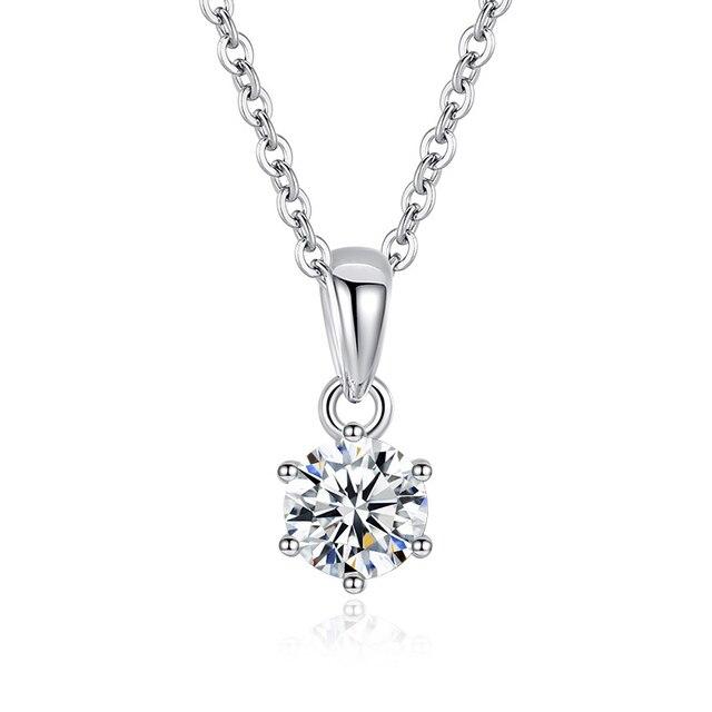 

Ожерелье из 100% муассанита, 1 карат, 2 карата, 3 карата, Vvs, бриллиантовое ожерелье для женщин, подарок, стерлинговое серебро, свадебные украшения 45cm