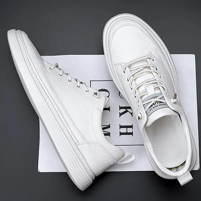 Junge Männer Schuhe Frühling und Herbst Casual Leder Schuhe Männer Alle Spiel Trendy Sport Schuhe Weiße Schuhe Weiß Trendy Schuhe Turnschuhe