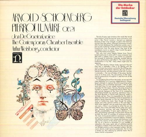 

LP Record ARTHUR WEISBERG, THOMAS NYFENGER, A - Schoenberg Pierrot Lunaire, Op21 NON32820 NONESUCH 1975 Germany Classical Used