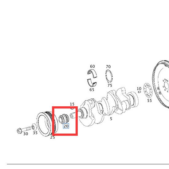 Applicable Crankshaft Gear for Mercedes M278 W222 S500 (A2780520503/2780520503)