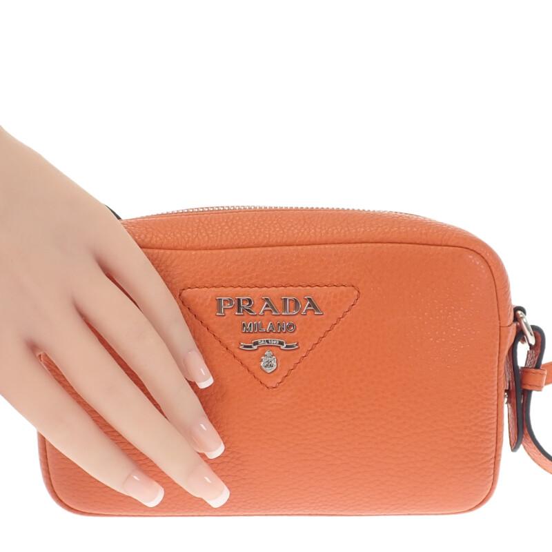 PRADA  1BH192 Shoulder Bag Orange leather Women