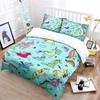 Fun Hand-drawn Unicorns Pattern Bedding Set for Kids Luxury Gift 3pcs Digital Print Comforter Set Soft Comfortable Breathable