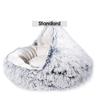 Round Plush Warm Dog Bed Mini Nest House Semi-enclosed Deep Sleep Pet Mat Cushion Blanket Sleeping Bag Puppy Kennel Accessories