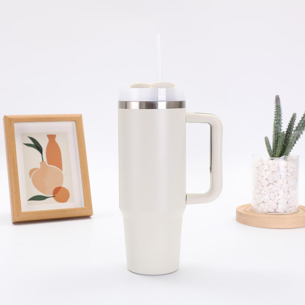 Handle Ice Bully Cup Large Capacity Stainless Steel Thermos Cup with Straw Accompanying Car Cup